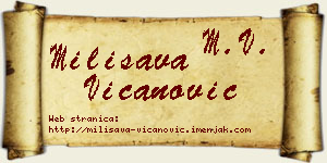 Milisava Vicanović vizit kartica